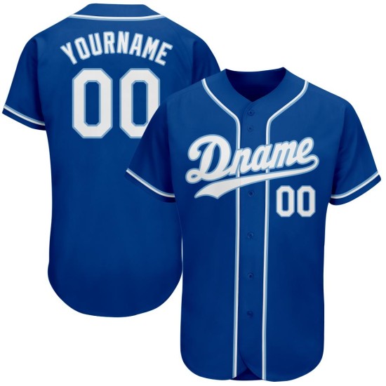 White-Light Baseball Authentic Blue Royal Trikot Custom White-Light Baseball Authentic Blue Royal Trikot Custom
