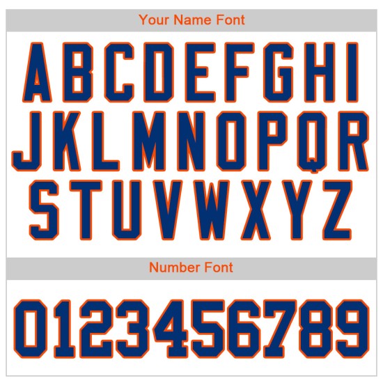 Baseball Trikot Nadelstreifen Custom Royal-Orange Authentic White Royal