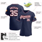 Navy Jersey Baseball Authentic Custom Weiß-Rot
