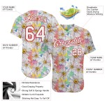 Jersey Muster Weiß Custom Baseball 3D Weiß-Rot Authentische Daisy Design Jersey Muster Weiß Custom Baseball 3D Weiß-Rot Authentische Daisy Design