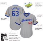 Baseball Grau Shirt Throwback Authentic Royal-Red Custom Jersey Rippstrick