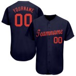 Baseball Orange Custom Navy Trikot Baseball Orange Custom Navy Trikot