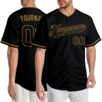 Custom Gold Baseball Schwarz Authentic Schwarz-Old Jersey Custom Gold Baseball Schwarz Authentic Schwarz-Old Jersey