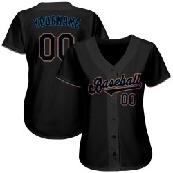 Blau Schwarz-Licht Jersey Baseball Custom Authentic Schwarz Blau Schwarz-Licht Jersey Baseball Custom Authentic Schwarz