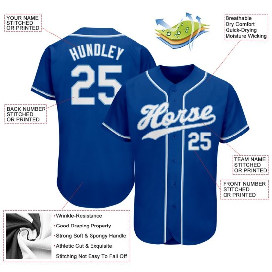 White-Light Baseball Authentic Blue Royal Trikot Custom White-Light Baseball Authentic Blue Royal Trikot Custom