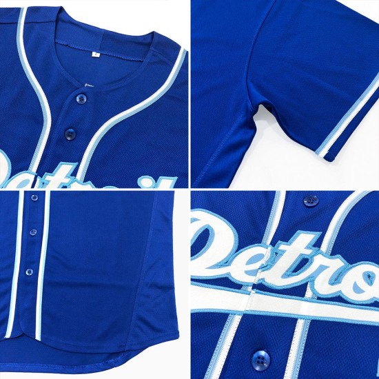 White-Light Baseball Authentic Blue Royal Trikot Custom White-Light Baseball Authentic Blue Royal Trikot Custom