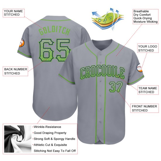 Grau Neon Jersey Authentic Custom Baseball Grün-Navy Fashion Drift Grau Neon Jersey Authentic Custom Baseball Grün-Navy Fashion Drift