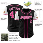 Jersey Rosa-Weiß Ton Zwei Schwarz Custom Authentic Baseball Jersey Rosa-Weiß Ton Zwei Schwarz Custom Authentic Baseball