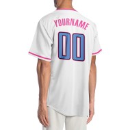 Blau-Rosa Jersey Authentic Light Custom Baseball Weiß Blau-Rosa Jersey Authentic Light Custom Baseball Weiß