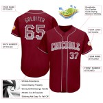 Jersey Drift Custom Baseball Authentic Crimson Grau-Weiß Mode Jersey Drift Custom Baseball Authentic Crimson Grau-Weiß Mode