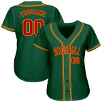 Grünes Kelly-Trikot in Rot-Gold, authentisches Baseball-Custom