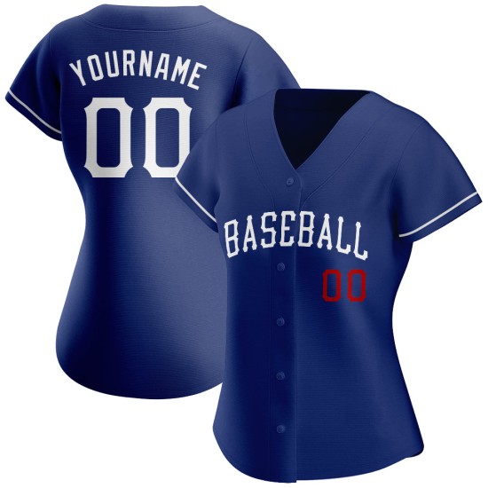 Jersey Weiß-Rot Royal Authentic Baseball Custom