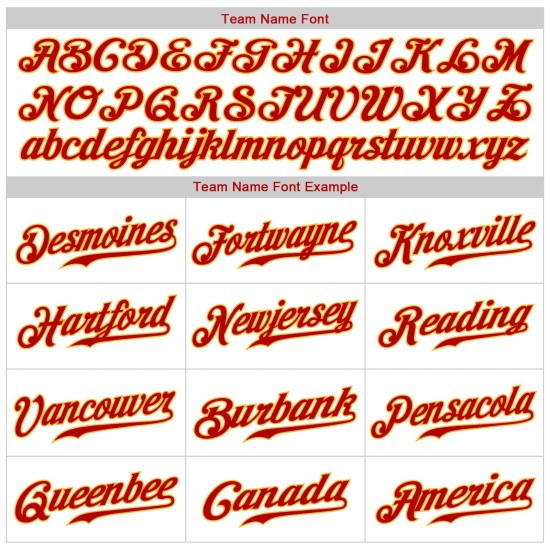 Jersey Authentic Baseball Custom Rot-Gold Weiß