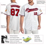 Rot-Marineblaues Custom-Trikot Weiß Baseball Authentic Rot-Marineblaues Custom-Trikot Weiß Baseball Authentic