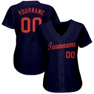 Baseball Orange Custom Navy Trikot Baseball Orange Custom Navy Trikot